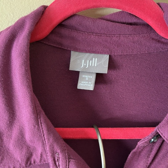 J.Jill Raspberry Button-Up Tunic, Size Small - Picture 3 of 6